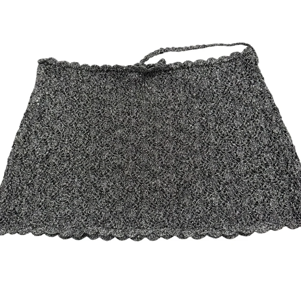 BECCA Metallic Crochet Bikini Bottom And Skirt